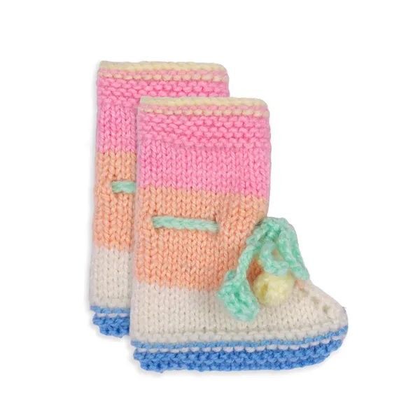 Peach_Sweater_For_Kids_|_Unisex_|_Full_Sleeves_With_Pajama_Set_Cap_And_Booties_Crochet