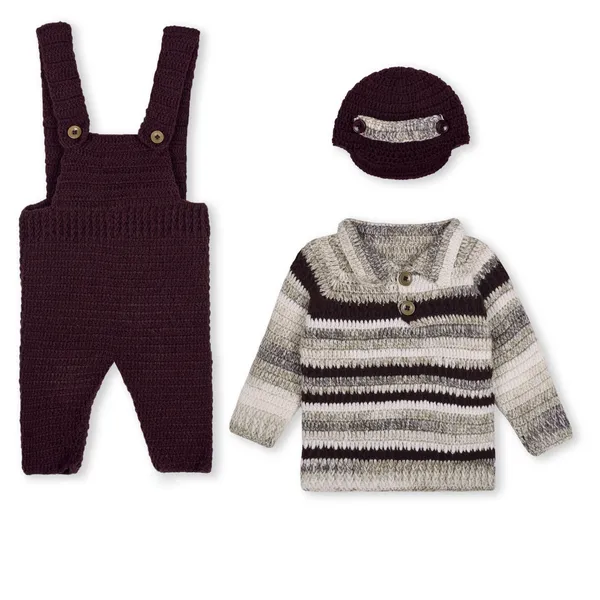 Multicolor_Sweater_For_Kids_|_Unisex_Full_Sleeves_|_With_Dungaree_Set_And_Cap_Crochet