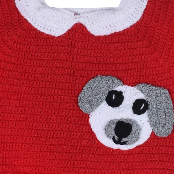 Red_Unisex_Full_Sleeves_Sweater_With_Pajama_Set_Cap_And_Booties_Crochet_For_Kids