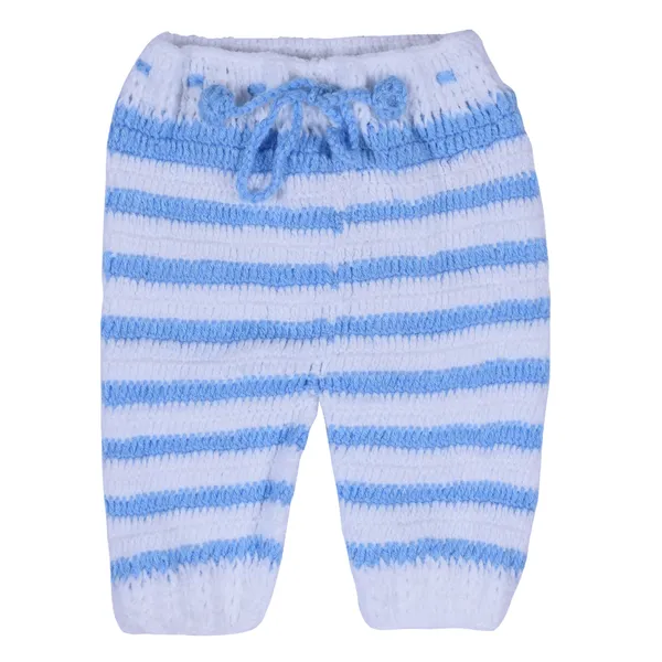 Blue_Unisex_Full_Sleeves_Sweater_With_Pajama_Set_Cap_And_Booties_Crochet_For_Kids