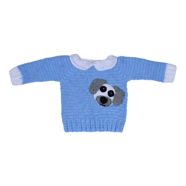 Blue_Unisex_Full_Sleeves_Sweater_With_Pajama_Set_Cap_And_Booties_Crochet_For_Kids