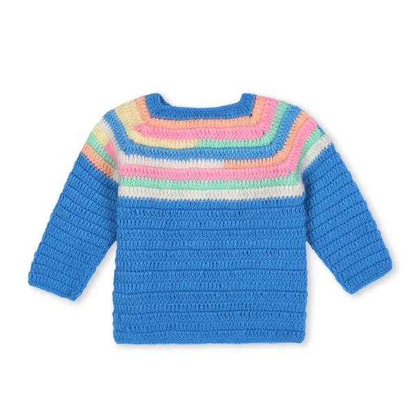 Multicolor_Sweater_For_Kids_|_Unisex_|_Full_Sleeves_With_Dungaree_Set_Cap_And_Booties_Crochet