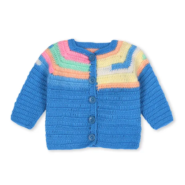 Multicolor_Sweater_For_Kids_|_Unisex_|_Full_Sleeves_With_Dungaree_Set_Cap_And_Booties_Crochet