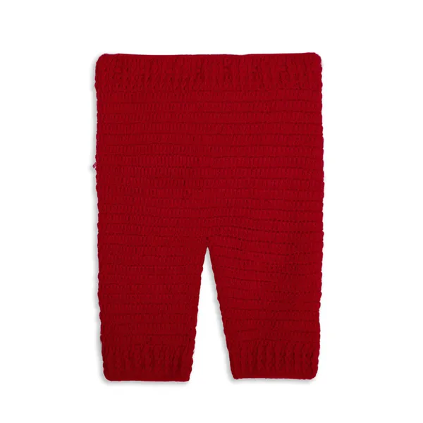 Red_Sweater_For_Kids_|_Unisex_|_Full_Sleeves_With_Pajama_Set_Cap_And_Booties_Crochet