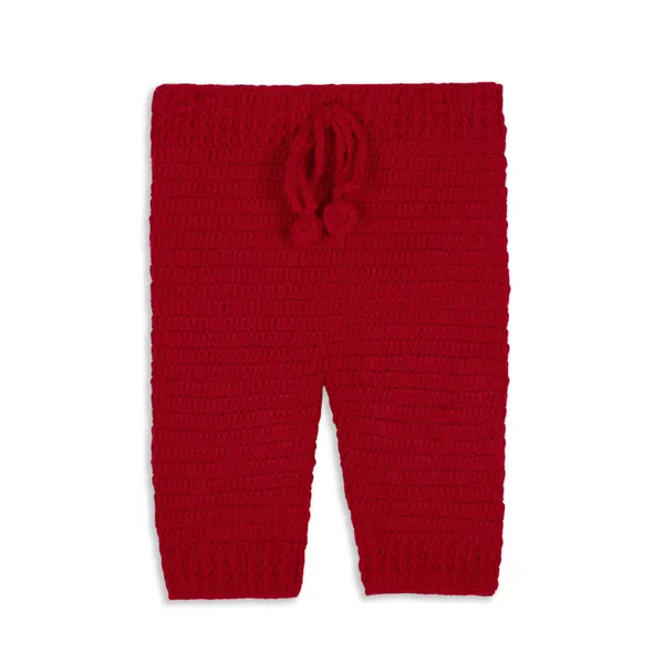 Red_Sweater_For_Kids_|_Unisex_|_Full_Sleeves_With_Pajama_Set_Cap_And_Booties_Crochet