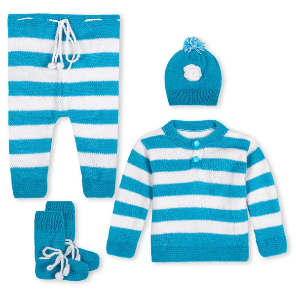 Multicolor_Unisex_Full_Sleeves_Sweater_With_Pajama_Set_Cap_And_Booties_Knitted_For_Kids