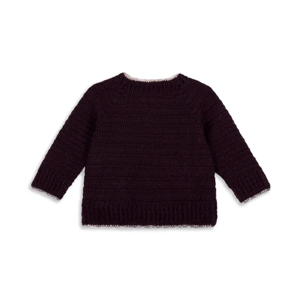 Brown_Sweater_For_Kids_|_Unisex_|_Full_Sleeves_With_Pajama_Set_Cap_&_Booties_Crochet