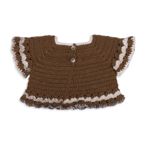 Brown_Sleeveless_Top_With_Skirt_Cap_And_Booties_Crochet_For_Girls