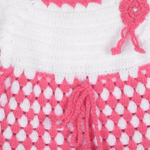 Pink_Full_Sleeves_Frock_Sweater_With_Cap_Crochet_For_Girls