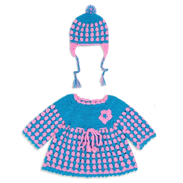 Blue_Full_Sleeves_Frock_Sweater_With_Cap_Crochet_For_Girls