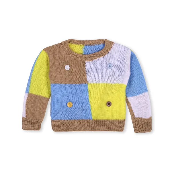 Multicolor_Unisex_Full_Sleeves_Sweater_With_Pajama_Set_And_Booties_Knitted_For_Kids