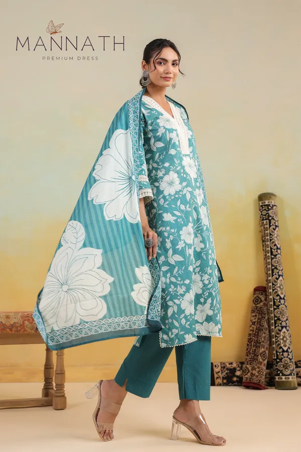 Aqua_Blue_3Piece_Cotton_Straight_Cut_Suit_&_Dupatta_Set