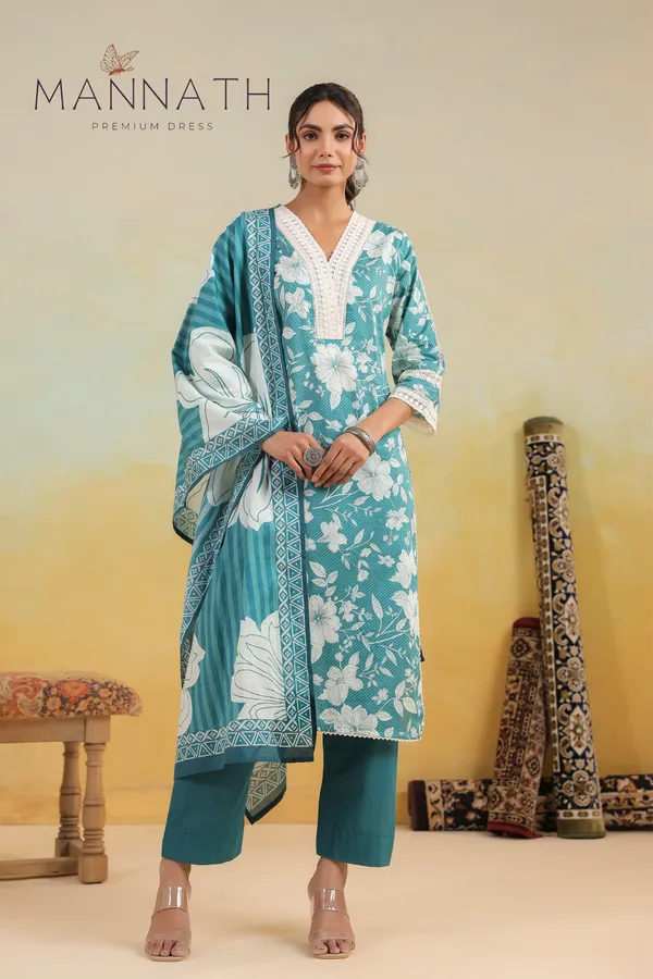 Aqua_Blue_3Piece_Cotton_Straight_Cut_Suit_&_Dupatta_Set