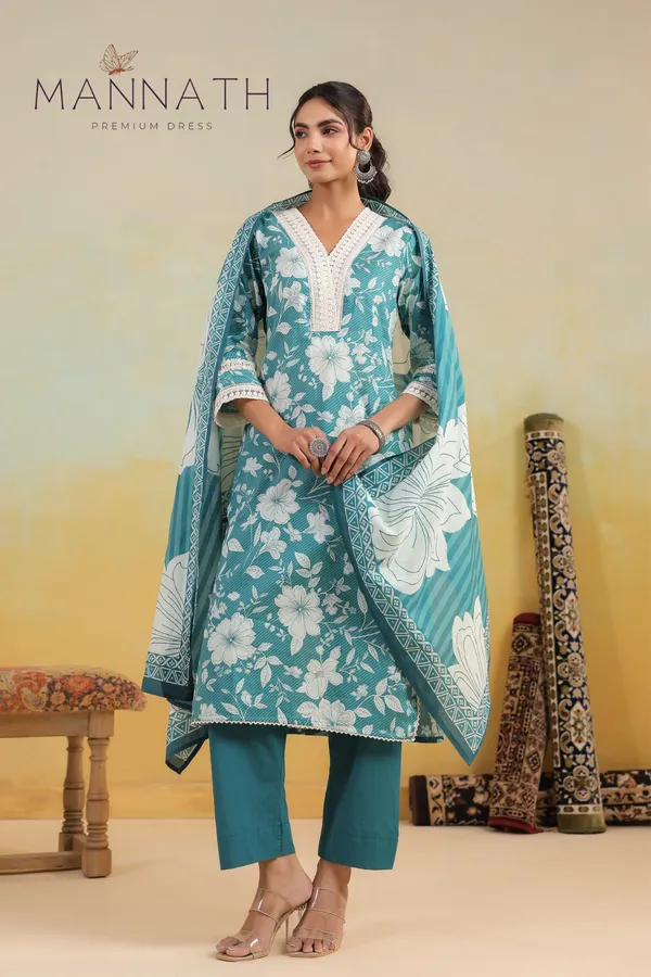 Aqua_Blue_3Piece_Cotton_Straight_Cut_Suit_&_Dupatta_Set