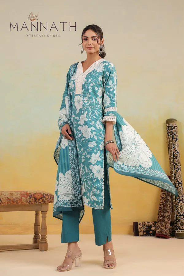 Aqua_Blue_3Piece_Cotton_Straight_Cut_Suit_&_Dupatta_Set