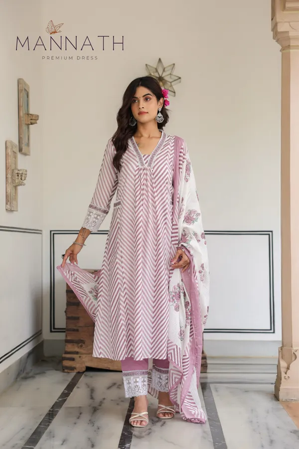 Pink_3_Piece_Cotton_Airline_Salwar_suit_&_Duppatta_Set