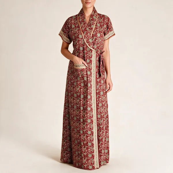 Women_Nighty_Maroon_100%_Cotton_Comfortable_Nighty
