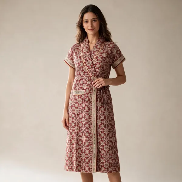 Women_Nighty_Maroon_100%_Cotton_Comfortable_Nighty