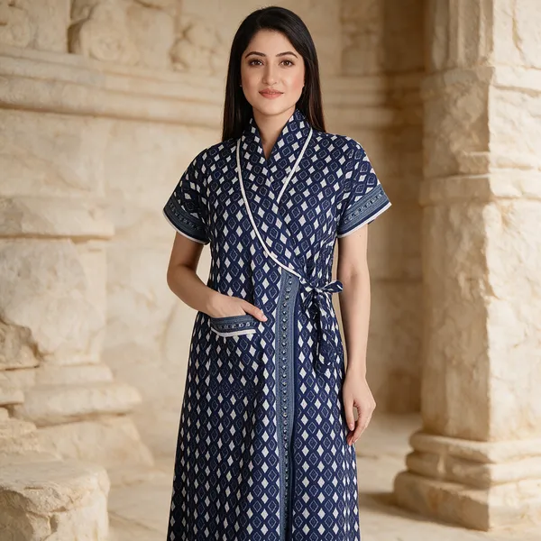 Women_Nighty_Blue_100%_Cotton_Comfortable_Nighty
