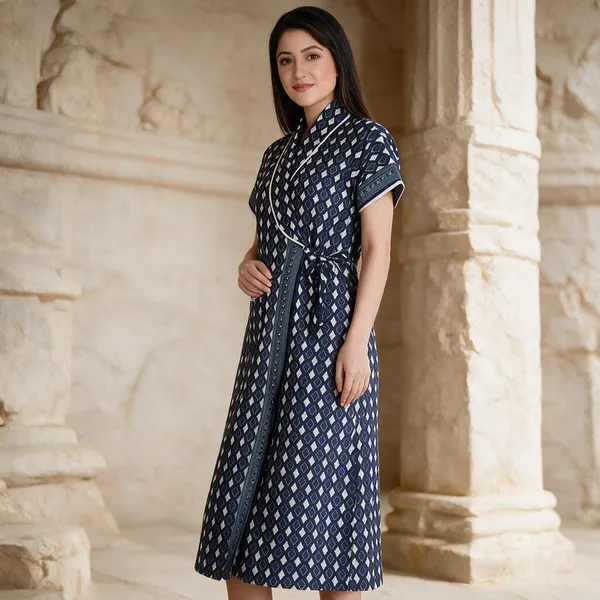 Women_Nighty_Blue_100%_Cotton_Comfortable_Nighty