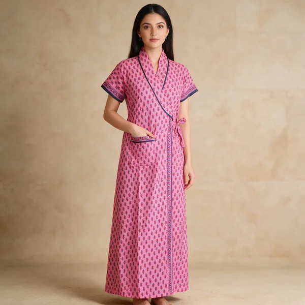 Women_Nighty_Pink_100%_Cotton_Comfortable_Nighty