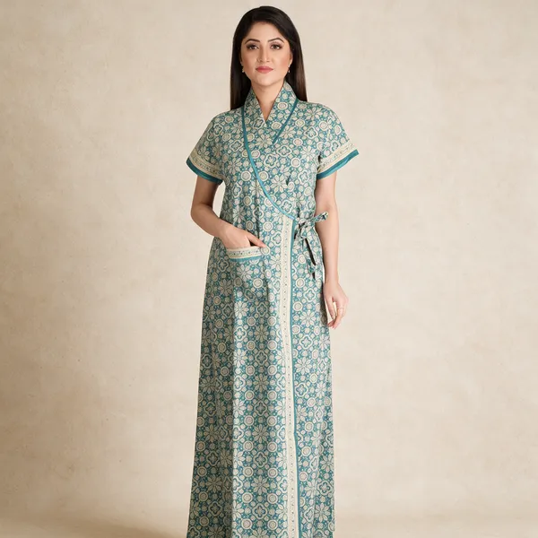 Women_Nighty_Green_100%_Cotton_Comfortable_Nighty