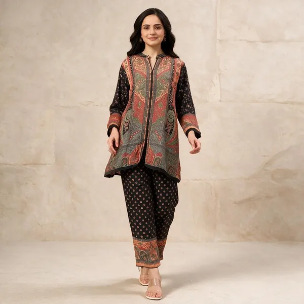 bellamy_Women’s_Ethnic_Paisley_Printed_Cotton_Blend_Rayon_Kurta_Pant_Co-Ord_Set_with_Mandarin_Collar