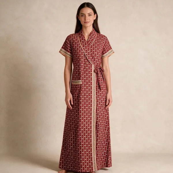 Women_Nighty_Red_100%_Cotton_Comfortable_Nighty