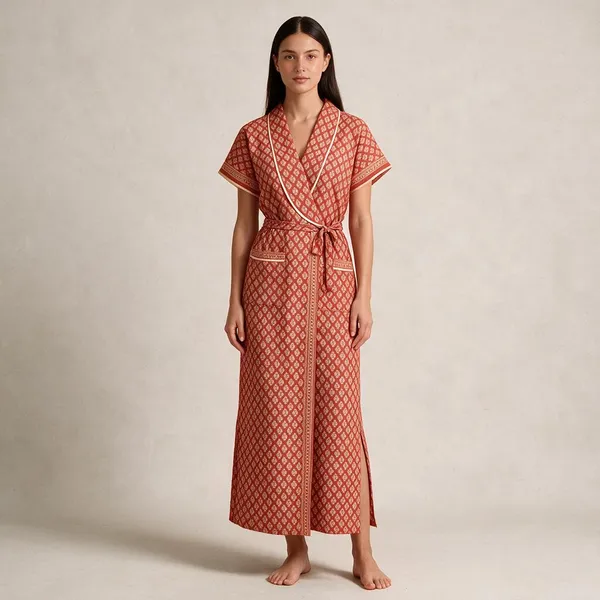 Women_Nighty_Orange_100%_Cotton_Comfortable_Nighty