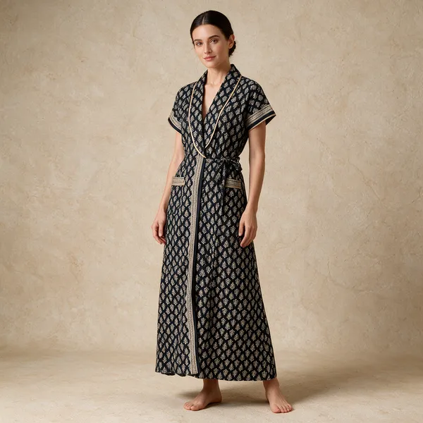Women_Nighty_Blackish_Grey_100%_Cotton_Comfortable_Nighty