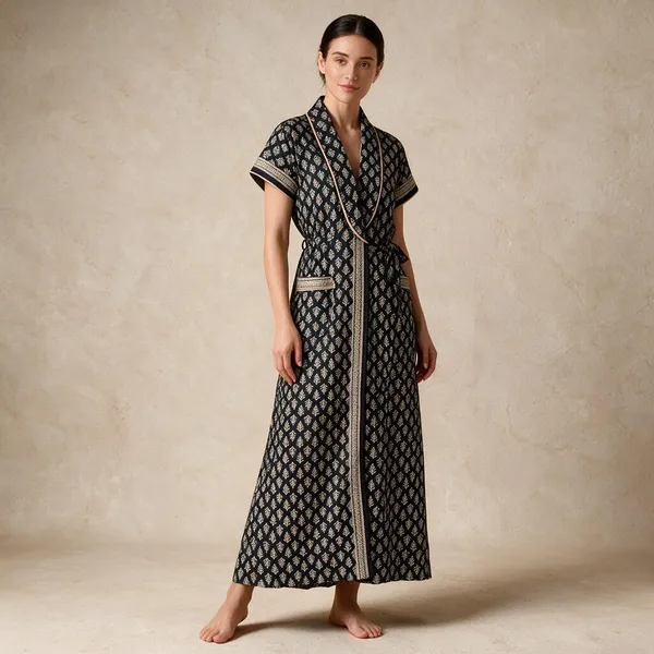 Women_Nighty_Blackish_Grey_100%_Cotton_Comfortable_Nighty