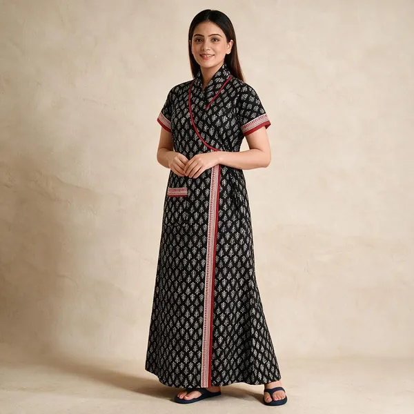 Women_Nighty_Black_100%_Cotton_Comfortable_Nighty