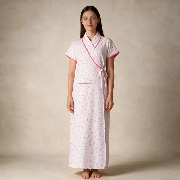 Women_Nighty_White_&_Red_100%_Cotton_Comfortable_Nighty
