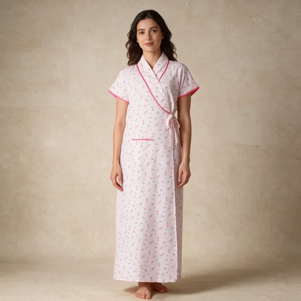 Women_Nighty_White_&_Red_100%_Cotton_Comfortable_Nighty