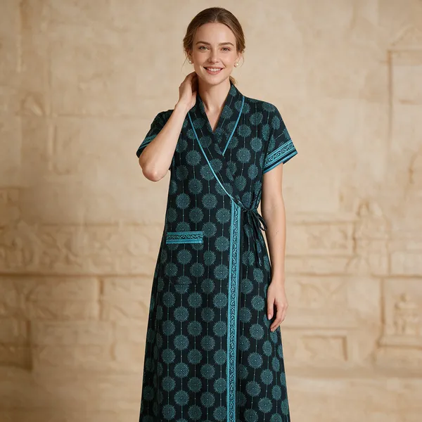 Women_Nighty_Navy_Blue_Printed_100%_Cotton_Comfortable_Nighty