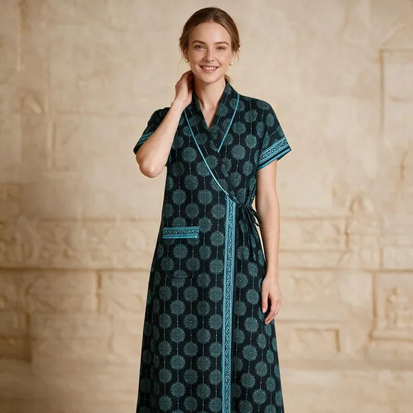 Women_Nighty_Navy_Blue_Printed_100%_Cotton_Comfortable_Nighty