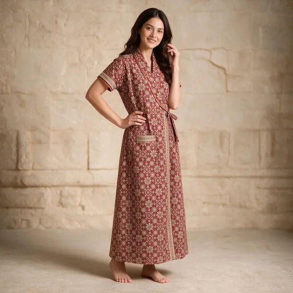 Women_Nighty_Red_Printed_100%_Cotton_Comfortable_Nighty