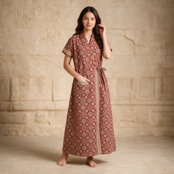Women_Nighty_Red_Printed_100%_Cotton_Comfortable_Nighty