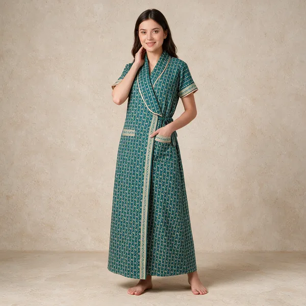 Women_Nighty_Blue_100%_Cotton_Comfortable_Nighty
