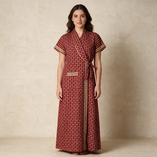 Women_Nighty_Red_100%_Cotton_Comfortable_Nighty