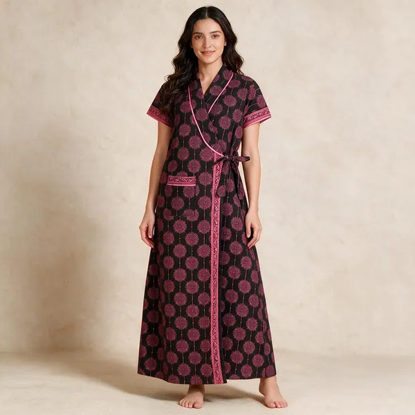 Women_Nighty_Magenta_100%_Cotton_Comfortable_Nighty