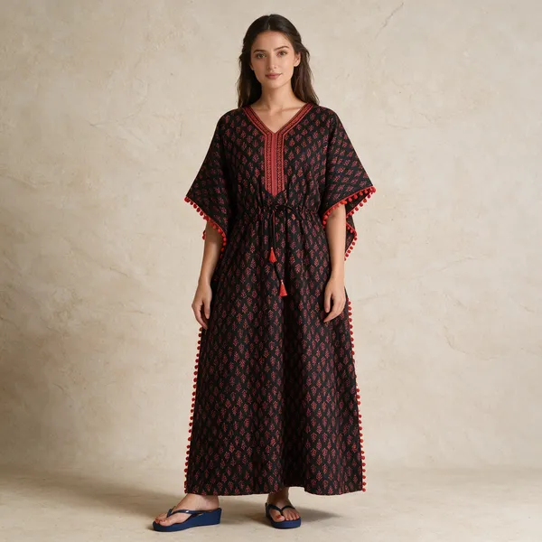 Women_Nighty_Black_And_Red_100%_Cotton_Comfortable_Nighty