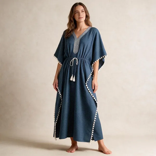Women_Nighty_Blue_100%_Cotton_Comfortable_Nighty