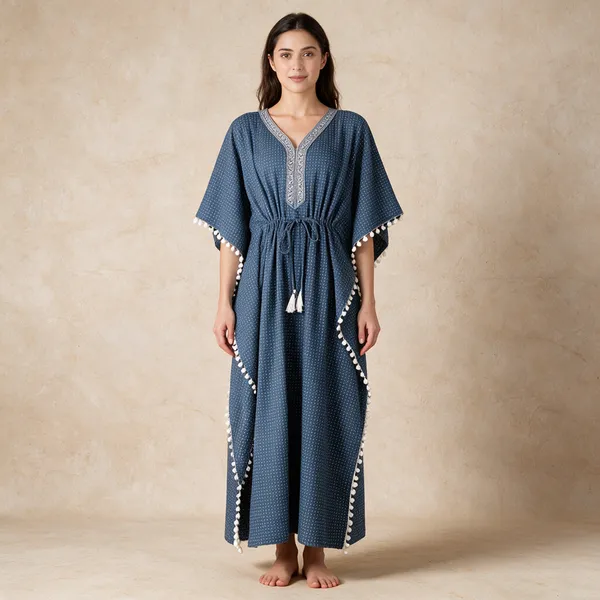Women_Nighty_Blue_100%_Cotton_Comfortable_Nighty