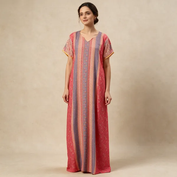 Women_S_Cotton_Blend_Rayon_Nighty_With_Pocket