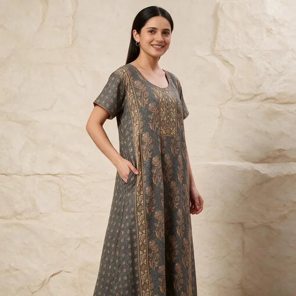 Women_S_Cotton_Blend_Rayon_Nighty_With_Pocket