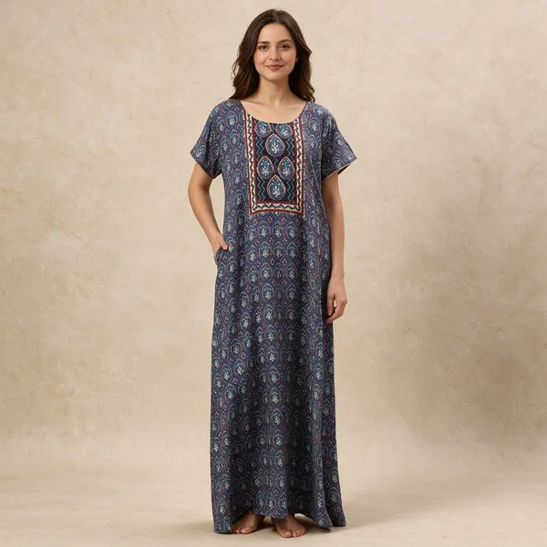 Women_S_Cotton_Blend_Rayon_Nighty_With_Pocket