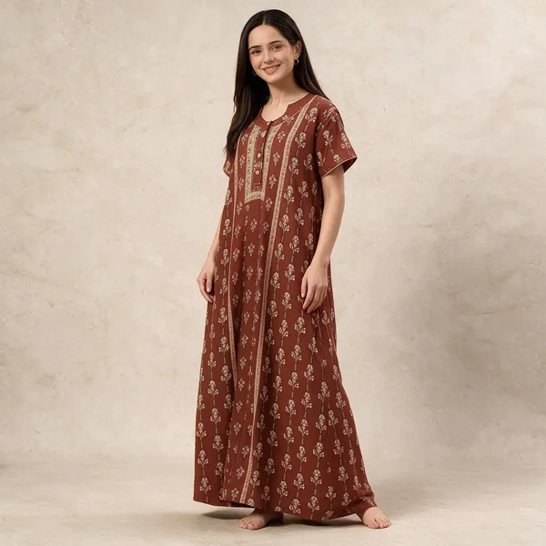 Women_S_Cotton_Blend_Rayon_Nighty_With_Pocket