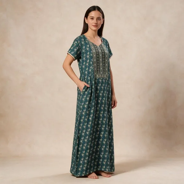 Women_S_Cotton_Blend_Rayon_Nighty_With_Pocket