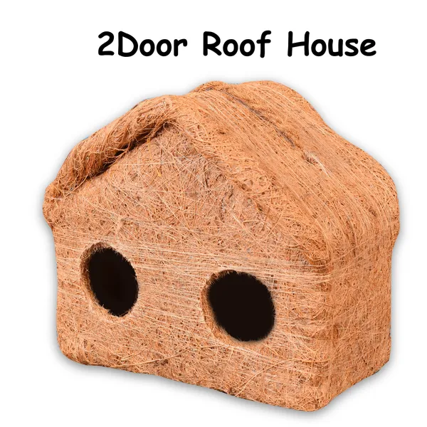 Brown_Coir_Fiber_And_Cotton_Box_2_Door_Roof_Bird_House